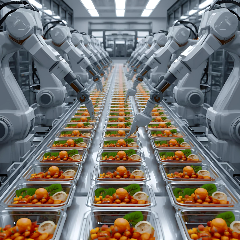 An assembly line of healthy foods